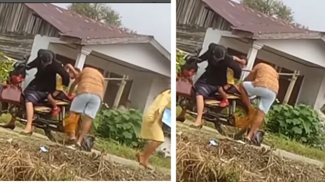 Aksi emak-emak lepas rok di hadapan publik bikin salfok (Instagram)