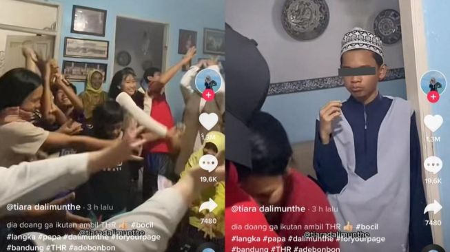 Langka, Viral Video Bocah Pilih Terus Ngunyah Dibanding Ikut Rebutan THR Lebaran