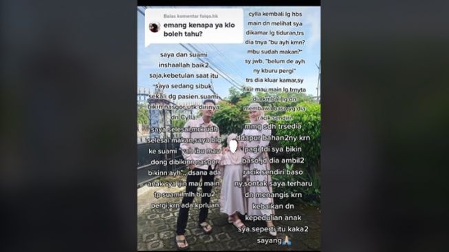 Aksi bocah bikin makanan demi ibunya ini bikin mewek. [TikTok]