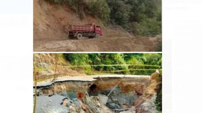 Penampakan Gunung di Kabupaten Luwu Utara Sebelum dan Sesudah Dipotong, Gubernur: Alhamdulillah Dapat Dilewati Kembali