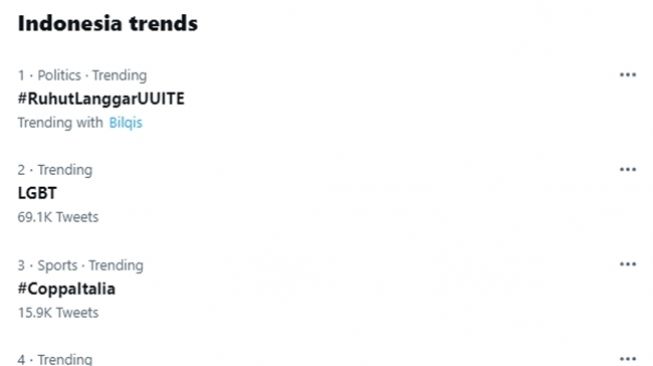 Unggahan Ruhut Sitompul mengenai Anies Baswedan yang dinilai rasis membuat tagar '#RuhutLanggarUUITE' trending topic di Twitter pada Kamis (12/5/2022). (Twitter)