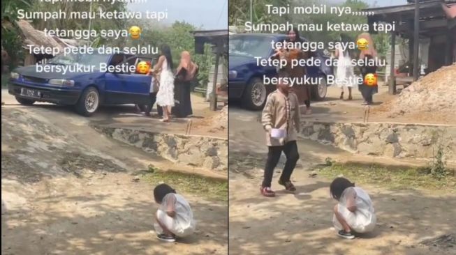 Perempuan Julid Tetangga Pakai Iphone dan Modis Tapi Naik Mobil Jadul, Berujung Digeprek Warganet: Idih Sirik