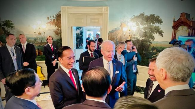 Presiden Jokowi saat bersama Presiden AS Joe Biden di Gedung Putih, Washington DC.  Foto: Muchlis Jr - Biro Pers Sekretariat Presiden