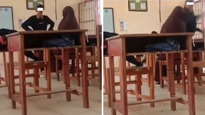 Viral, Remaja Pria Ini Tampar Teman Perempuannya dalam Kelas, Netizen: Jangan Ada Kata Damai