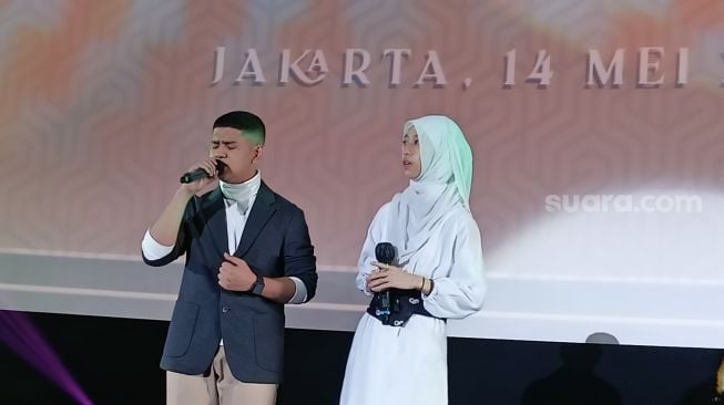 Pemain film Cinta Subuh ditemui di Epicentrum, Kuningan, Jakarta Selatan pada Sabtu (14/5/2022) [Suara.com/Rena Pangesti]