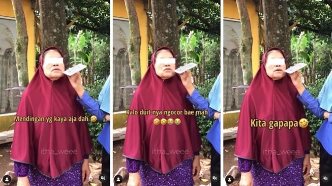 Viral emak-emak ditanya pilih pria kaya tapi selingkuh atau miskin tapi setia, jawabannya bikin ngakak. (Instagram/@perecehans)