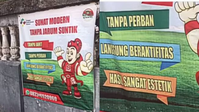 Bukan Main! Iklan Spanduk Sunat Janjikan Hasil Sangat Estetik, Warganet: Jangan Ngadi-adi Deh