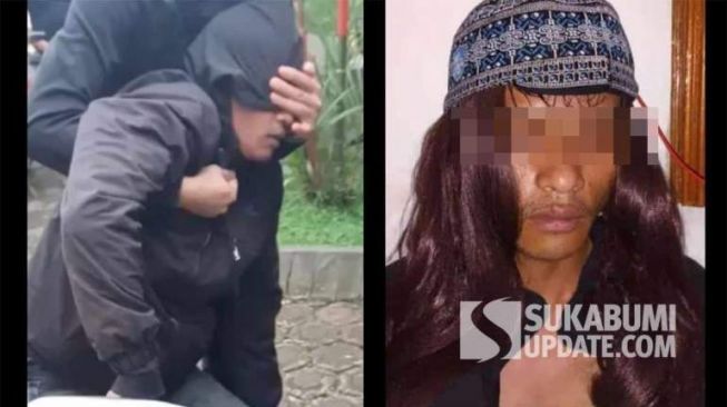 Foto-foto viral penangkapan R, terduga pembunuh janda di Cibadak Sukabumi. [Sukabumiupdate.com/Istimewa]