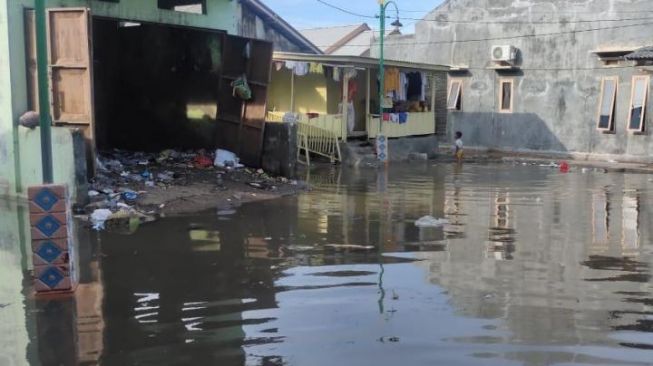 Pesisir Bandar Lampung Dilanda Banjir Rob, Air Laut Menggenang sampai Jalan Raya