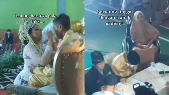 Bertahun-tahun Jadi Orangtua Tunggal, Seorang Ayah Tak Berhenti Menangis Saat Nikahkan Putri Sulungnya