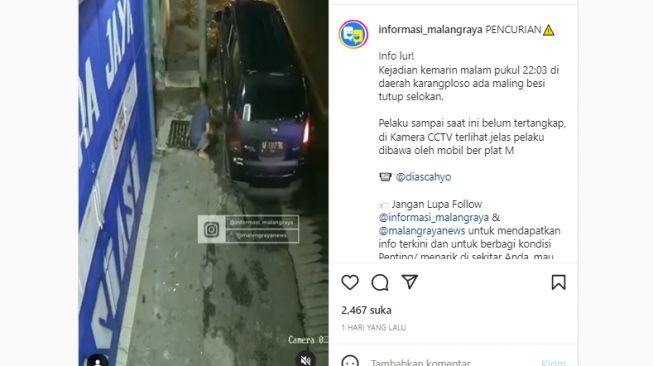 Bikin Geleng Kepala, Maling Besi Penutup Selokan di Karangploso Malang Ini Pakai Mobil Berplat M