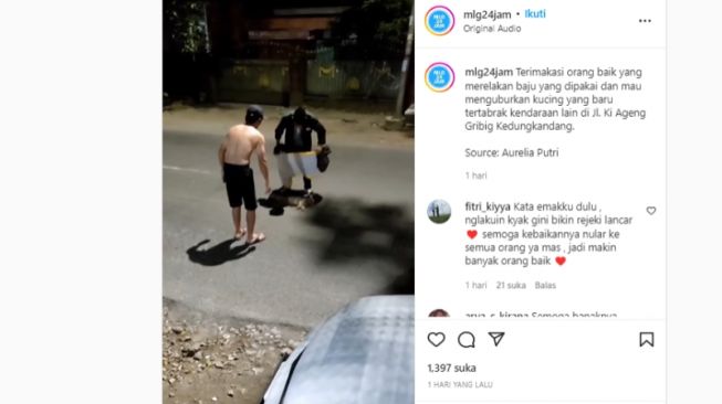 Pria Ini Evakuasi Kucing yang Tertabrak di Tengah Jalan, Aksinya Bikin Netizen Luluh