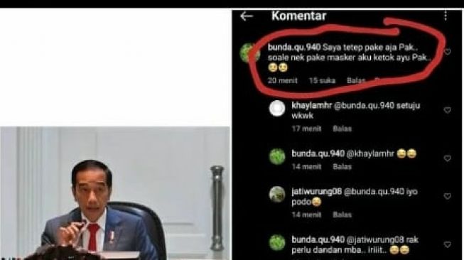 Ibu ini Tolak Imbauan Jokowi Lepas Masker di Ruangan Terbuka, Alasannya  Bikin Ngakak - Berita Hits