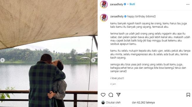 Unggahan Adhisty Zara dan Kakang Jurnalrisa alias Abimanyu Bhakti Pratama [Instagram/@zaraadhsty]