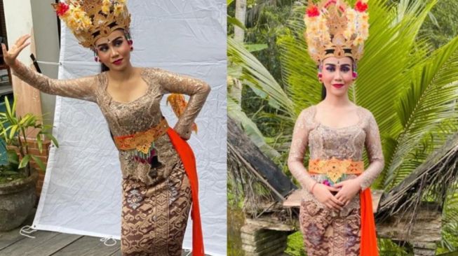 9 Potret Mayang Pakai Busana Bali, Kelihatan Beda Cantik Banget!