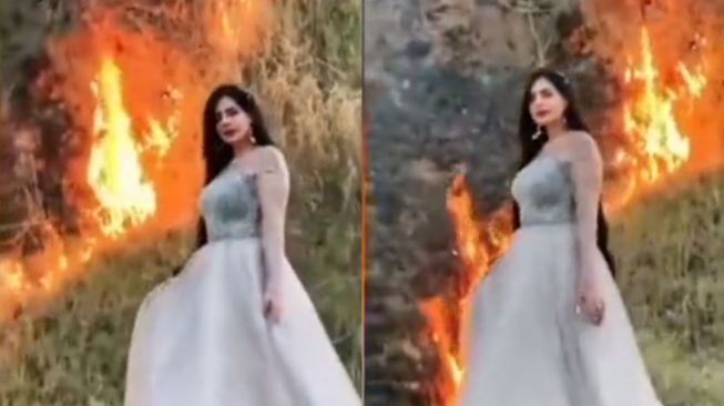 Demi Konten Estetik dan Views, Seleb TikTok Pakistan Nekat Bakar Hutan, Banjir Hujatan