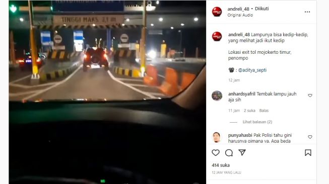 Viral Pengendara Mobil Pribadi Gunakan Lampu Strobo di Jalan Tol Mojokerto