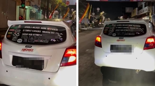 Viral mobil 'anti perselingkuhan', stiker di kaca belakang curi perhatian. (Instagram/@beritainaja)