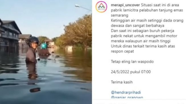 Banjir Parah di Pelabuhan Tanjung Emas Semarang, Curhat Buruh Pabrik Viral