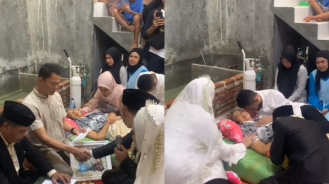 Momen Haru Pengantin Percepat Pernikahannya, Akad Berlangsung di Hadapan Ibu yang Terbaring Sakit