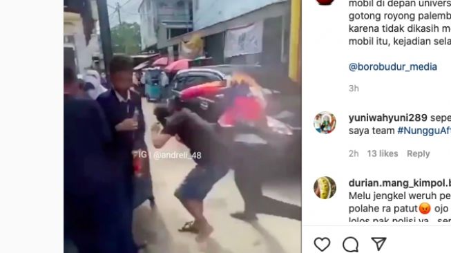 Viral Bule di Palembang Adu Jotos dengan Pengendara, Penyebabnya Hal Sepele Ini