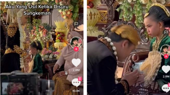 Acara Sungkeman, Pengantin Pria Malah Lakukan Hal yang Bikin Ngakak Ini