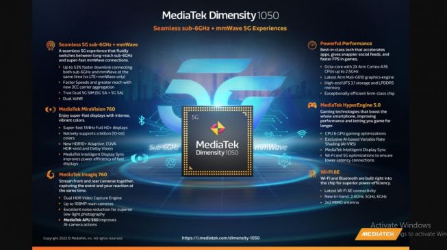 Dimensity 1050. [MediaTek]