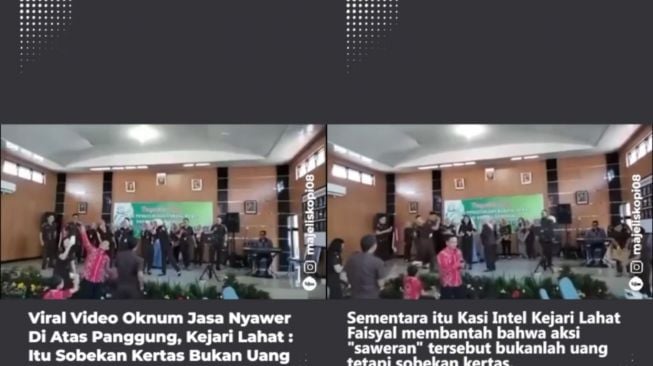 Kasi Intel Kejari Bantah Aksi Sawer di Aula Kejari Lahat Pakai Uang Asli, Netizen: Sobekan Kertas Ngapain Direbutin?