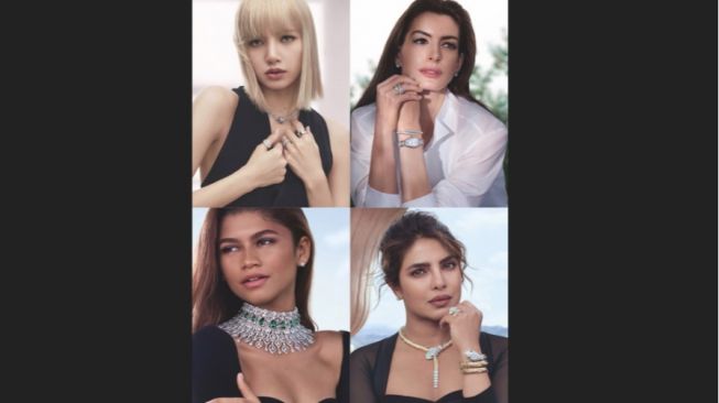 Anne Hathaway Gabung Bersama Lisa BLACKPINK, Zendaya, dan Priyanka Promosikan Bulgari