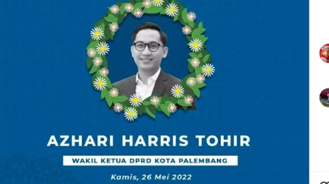 Kabar Duka, Wakil Ketua DPRD Kota Palembang Azhari Harris Tohir Meninggal Dunia