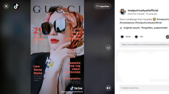 Foto: Gucci Challenge Imel (tiktok/imelputri)