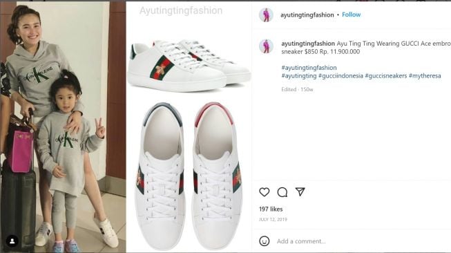 Foto: Sepatu Gucci Ayu Ting Ting (instagram/ayutingtingfashion)