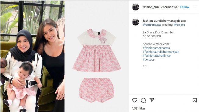 Foto: OOTD Baby Ameena (instagram/fashion_aureliehermansyah_atta)