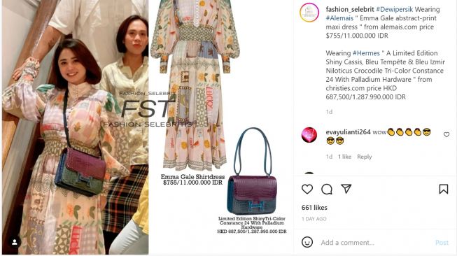 Foto: Tas Mewah Dewi Persik (instagram/fashion_selebrit)