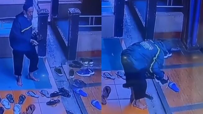 Bawa Kantong Plastik, Bapak-bapak Ini Ternyata Curi Sepatu di Masjid Sabilillah Malang