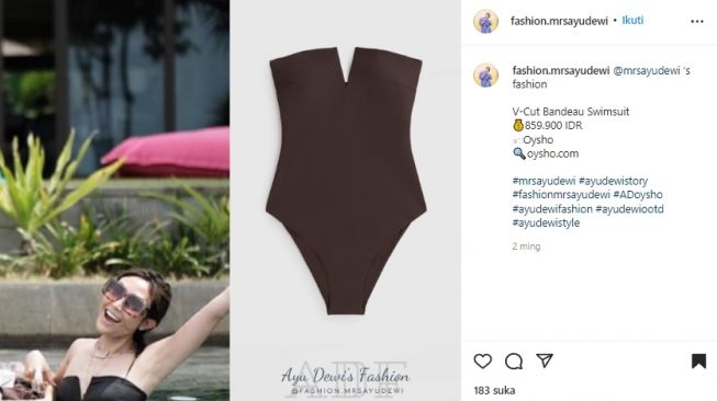 Harga Outfit Ayu Dewi saat Liburan di Bali (instagram/@fashion.mrsayudewi)