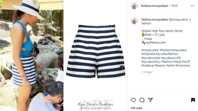 Harga Outfit Ayu Dewi saat Liburan di Bali (instagram/@fashion.mrsayudewi)