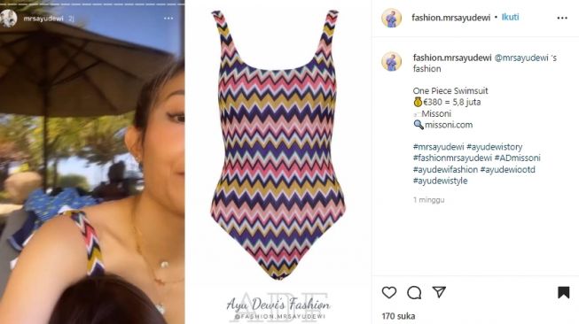 Harga Outfit Ayu Dewi saat Liburan di Bali (instagram/@fashion.mrsayudewi)