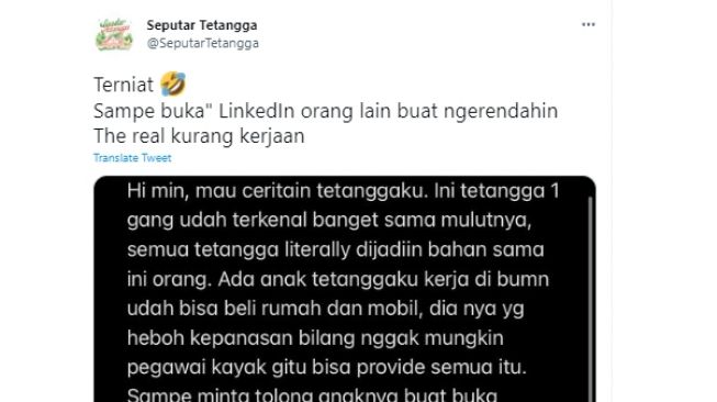 Bikin Emosi! Tetangga Fitnah sampai Niat Buka LinkedIn Demi Merendahkan Pekerjaan Orang: The Real Kurang Kerjaan