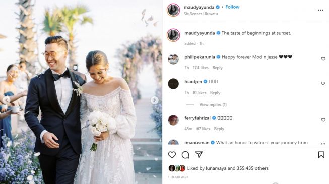 Maudy Ayunda gelar resepsi (instagram.com)