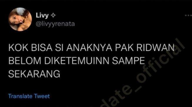 Disebut Kurang Simpati, Cuitan Livy Renata Pertanyakan Putra Ridwan Kamil Diserang Netizen