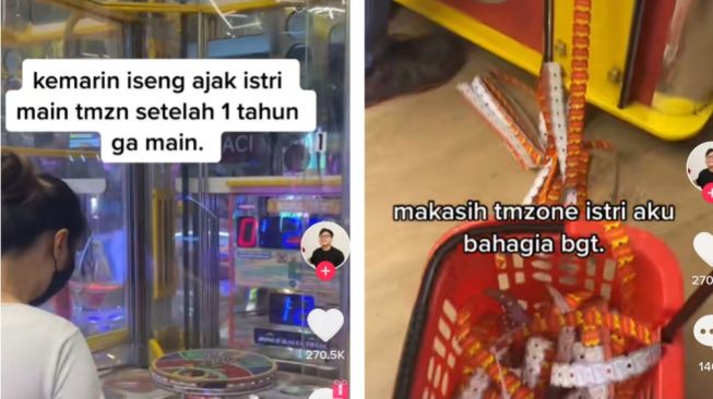 Keren, Diajak Suami Main di Time Zone, Sang Istri Berhasil Dapat Hadiah ini