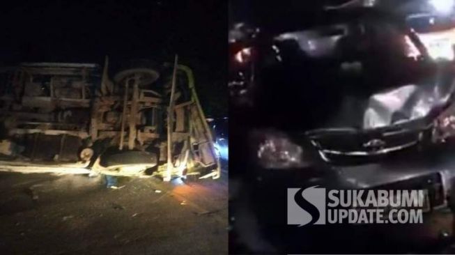 Toyota Avanza dan Daihatsu Sigra Tertimpa Truk Tangki di Tanjakan Pamuruyan Sukabumi, Begini Kondisi Penumpangnya