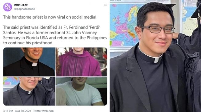 Foto pendeta viral asal Filipina, Fr. Ferdinand Santos, yang diedit dengan wajah Ustaz Abdul Somad. (Turnbackhoax.id)