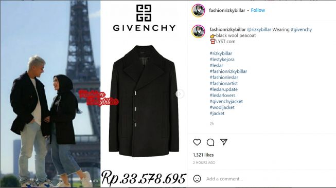 Foto: Jaket Rizky Billar (instagram/fashionrizkybillar)