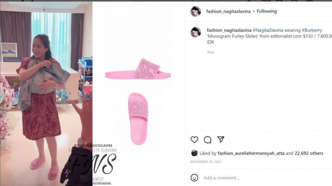 Foto: Koleksi Sandal Nagita Slavina (instagram/fashion_nagitaslavina)