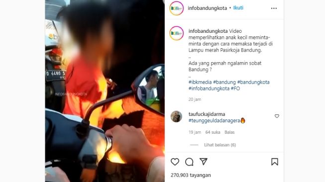 Meresahkan, Video Anak Kecil Meminta-minta dengan Paksa ke Pengendara di Lampu Merah Bandung