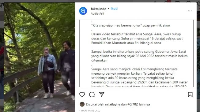 Viral di IG, Video Detik-detik Emmeril Kahn Mumtadz Terseret Arus Sungai Aare, Warganet: Bukan Sungai Itu