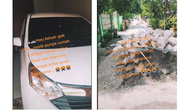 Curhat Pemilik Daihatsu Sigra Tak Bisa Keluar Diduga karena Ulah Tetangga, Jalan Diportal Pakai Material Bangunan