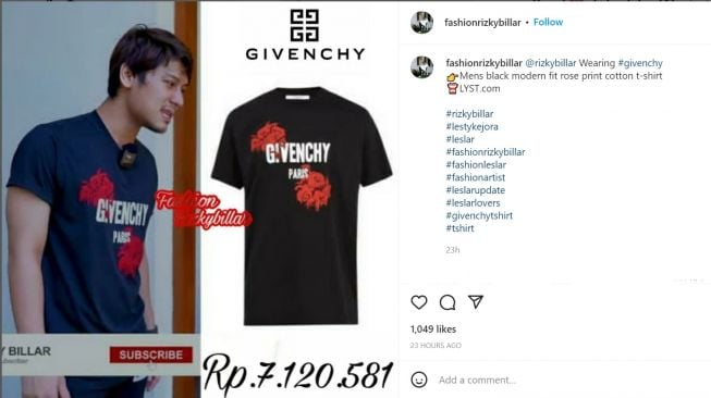 Foto: Koleksi Kaos Rizky Billar (instagram/fashionrizkybillar)